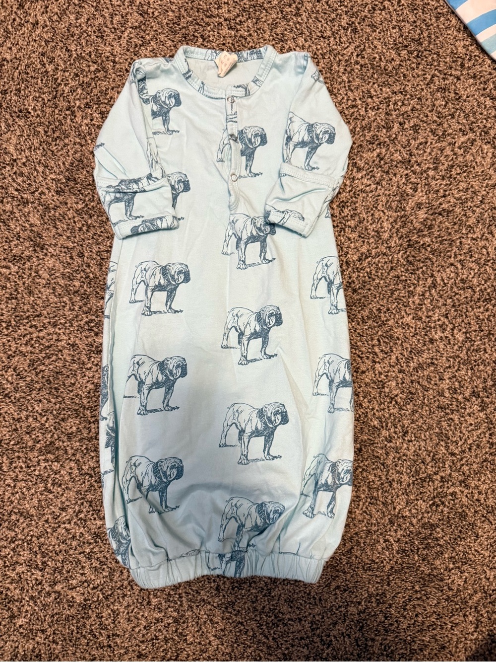 Kate Quinn Pale Blue Bulldog Print Sleep Gown